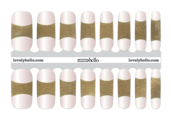 Golden French Tip Nail Wraps