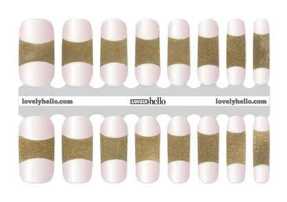 Golden French Tip Nail Wraps