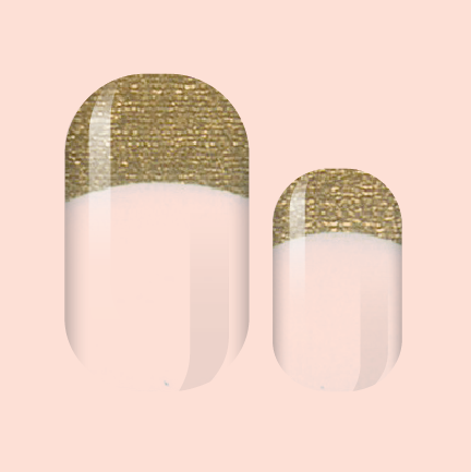 Golden French Tip Nail Wraps