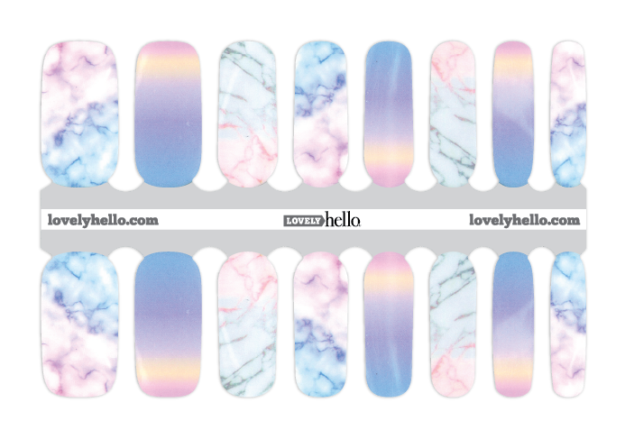 Unicorn Marble Nail Wraps