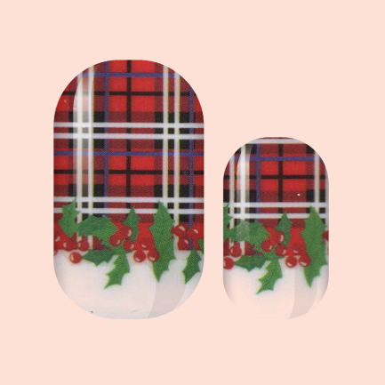 Holiday Berry Plaid Nail Wraps