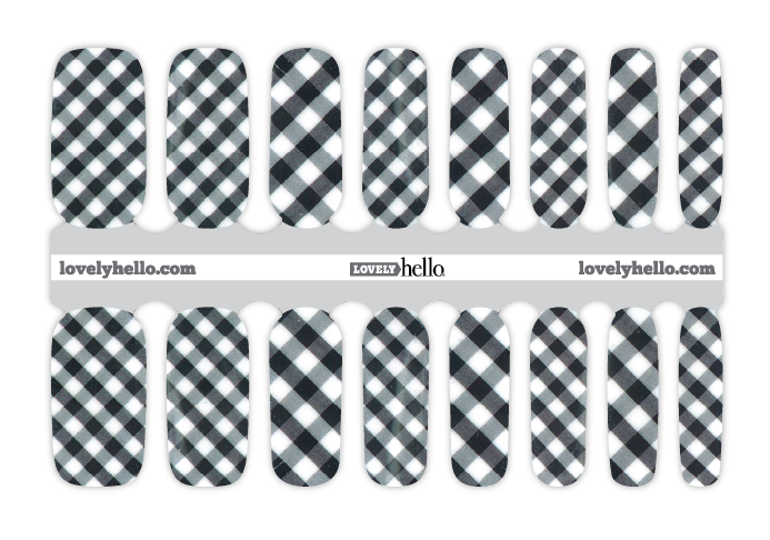 Gingham Check Nail Wraps