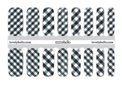 Gingham Check Nail Wraps