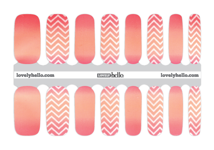 Sunrise Chevron Nail Wraps