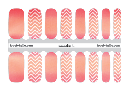 Sunrise Chevron Nail Wraps