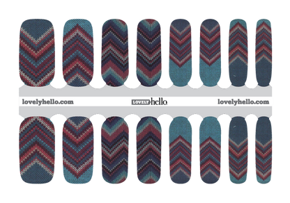 Hand Woven Chevron Nail Wraps