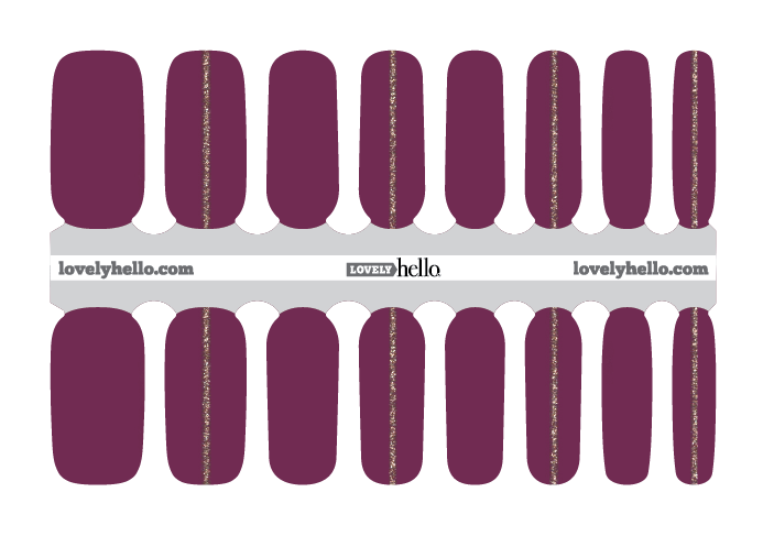 Back Seam Plum Glitz Nail Wraps