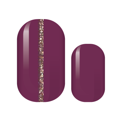 Back Seam Plum Glitz Nail Wraps