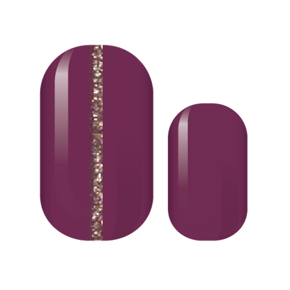 Back Seam Plum Glitz Nail Wraps