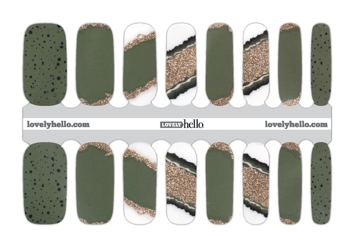 Green/Gray Goddess Sash Nail Wraps