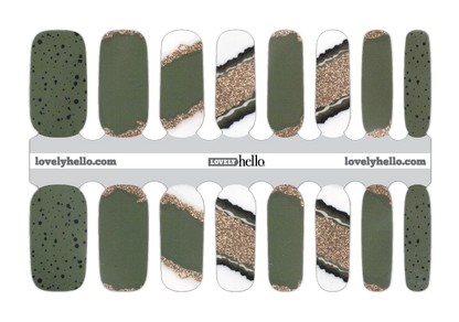 Green/Gray Goddess Sash Nail Wraps