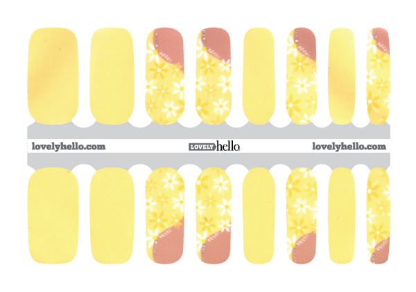 Canary Floral French Nail Wraps
