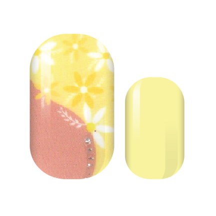 Canary Floral French Nail Wraps