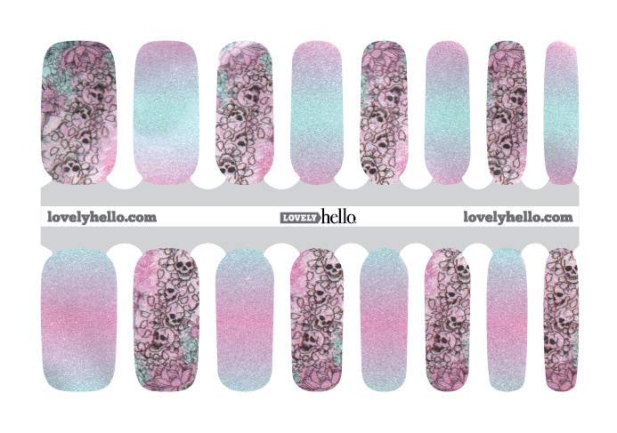 Single Line Skulls Nail Wraps