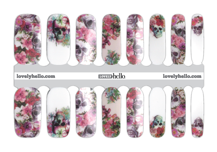 Skull Floral Nail Wraps
