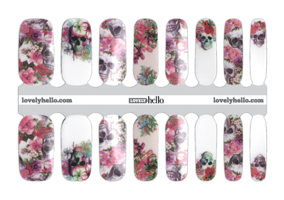 Skull Floral Nail Wraps