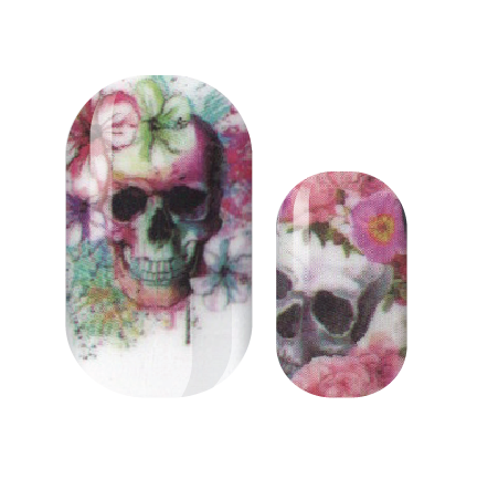 Skull Floral Nail Wraps