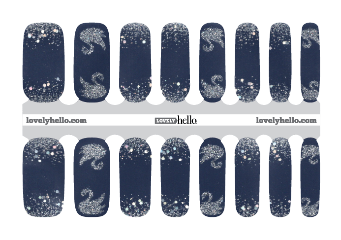 Swan Glam Nail Wraps