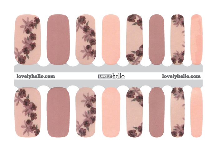 Plum and Blush Floral Nail Wraps