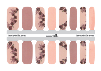 Plum and Blush Floral Nail Wraps