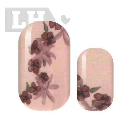 Plum and Blush Floral Nail Wraps