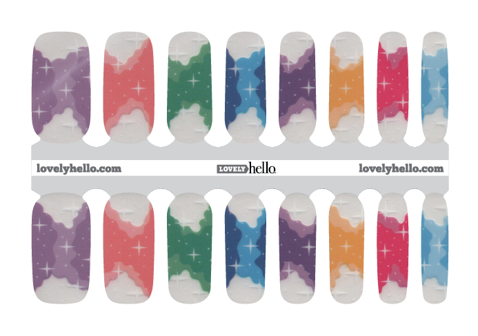 Rainbow Sky Sparkle Nail Wraps