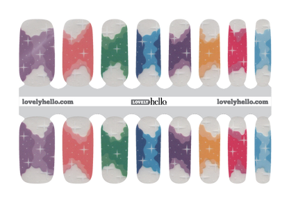 Rainbow Sky Sparkle Nail Wraps