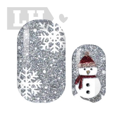 Silver Snowman Nail Wraps