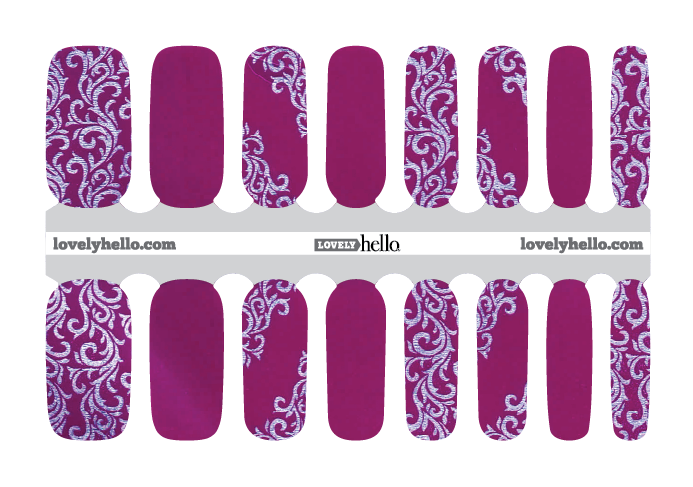 Raspberry Scroll Nail Wrap