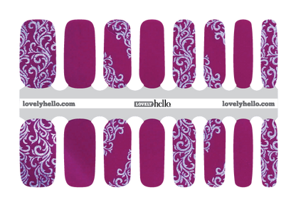 Raspberry Scroll Nail Wrap