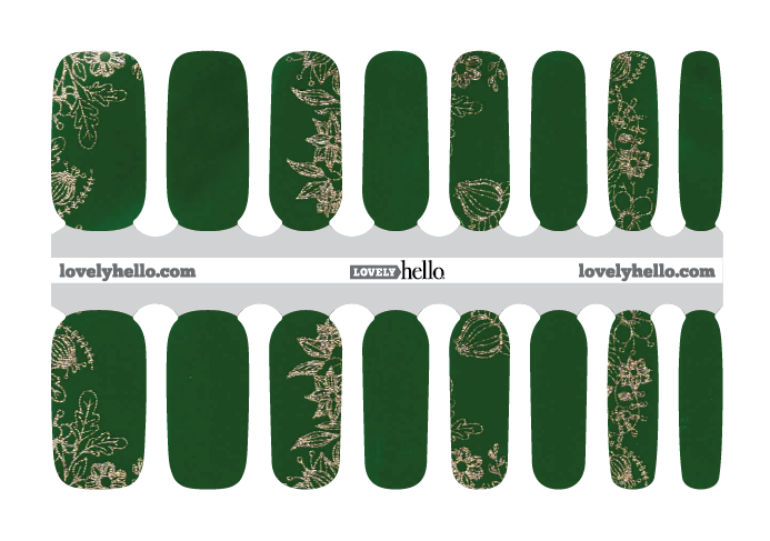 Emerald Floral Nail Wrap