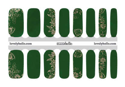 Emerald Floral Nail Wrap