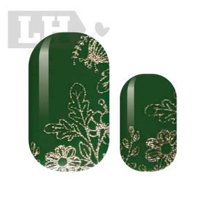 Emerald Floral Nail Wrap