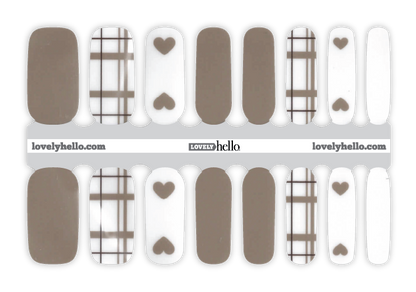 Taupe Love Nail Wraps