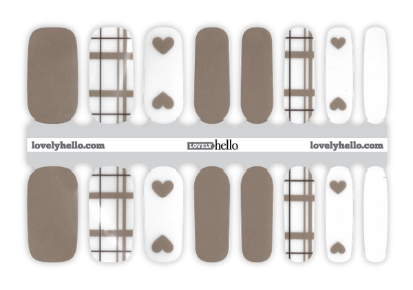 Taupe Love Nail Wraps