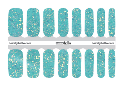 Teal Bubbles Nail Wraps