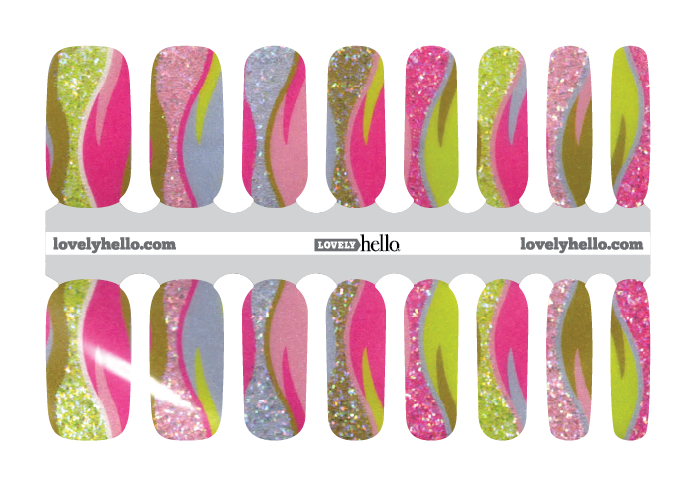 Pink Swirl and Glam Nail Wraps