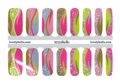 Pink Swirl and Glam Nail Wraps