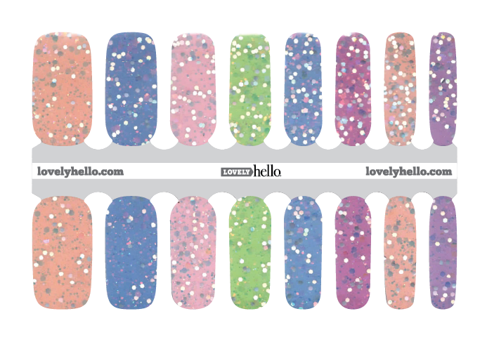 Pastel Glitter Nail Wraps