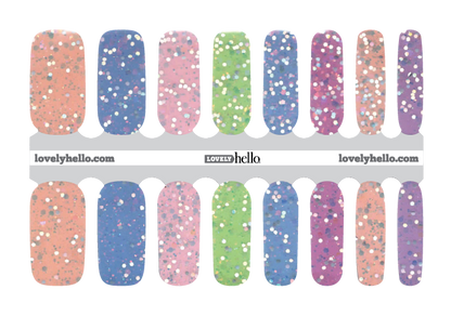 Pastel Glitter Nail Wraps