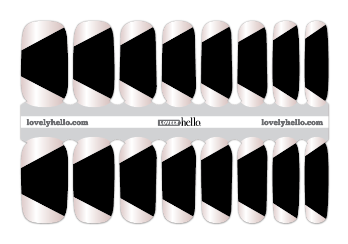 Black Modern French Nail Wrap