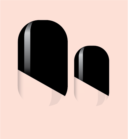 Black Modern French Nail Wrap