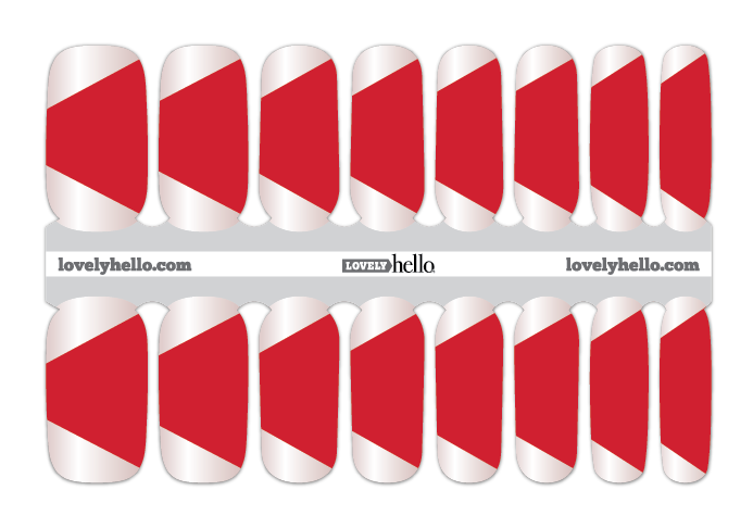 Red Modern French Nail Wrap