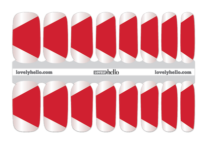 Red Modern French Nail Wrap