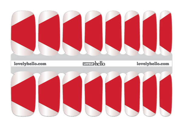 Red Modern French Nail Wrap