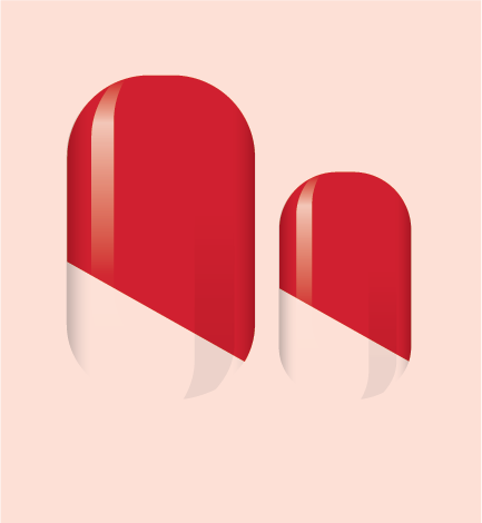 Red Modern French Nail Wrap