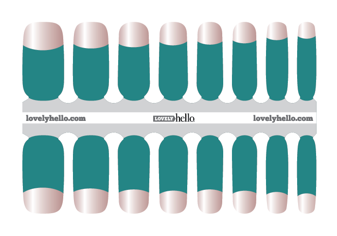 Teal French Nail Wrap