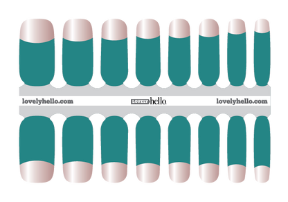 Teal French Nail Wrap