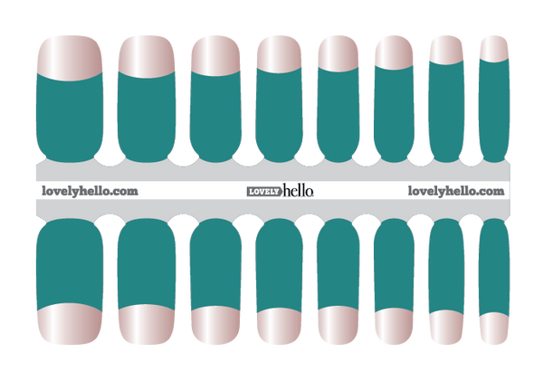 Teal French Nail Wrap