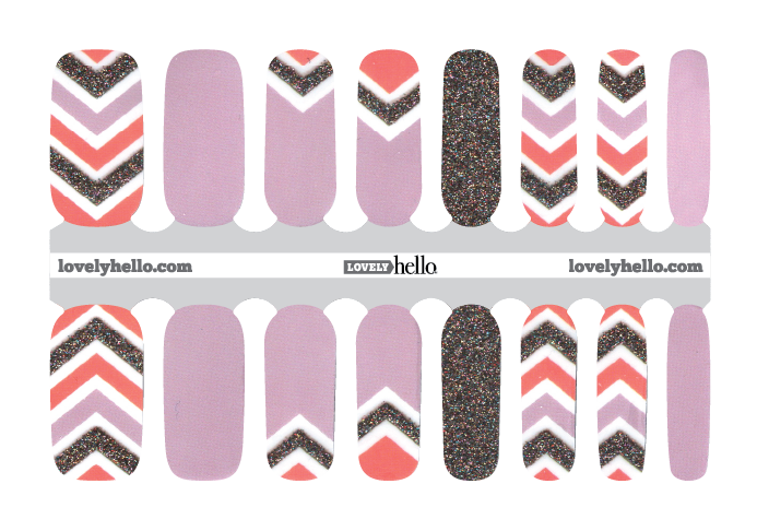 Sherbet Chevron Glam Nail Wraps